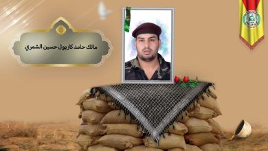 (مالك الشمري) شهداء المقاومة الإسلامية كتائب سيد الشهداء عليه السلام 19 مالك حامد كاربول حسين الشمري